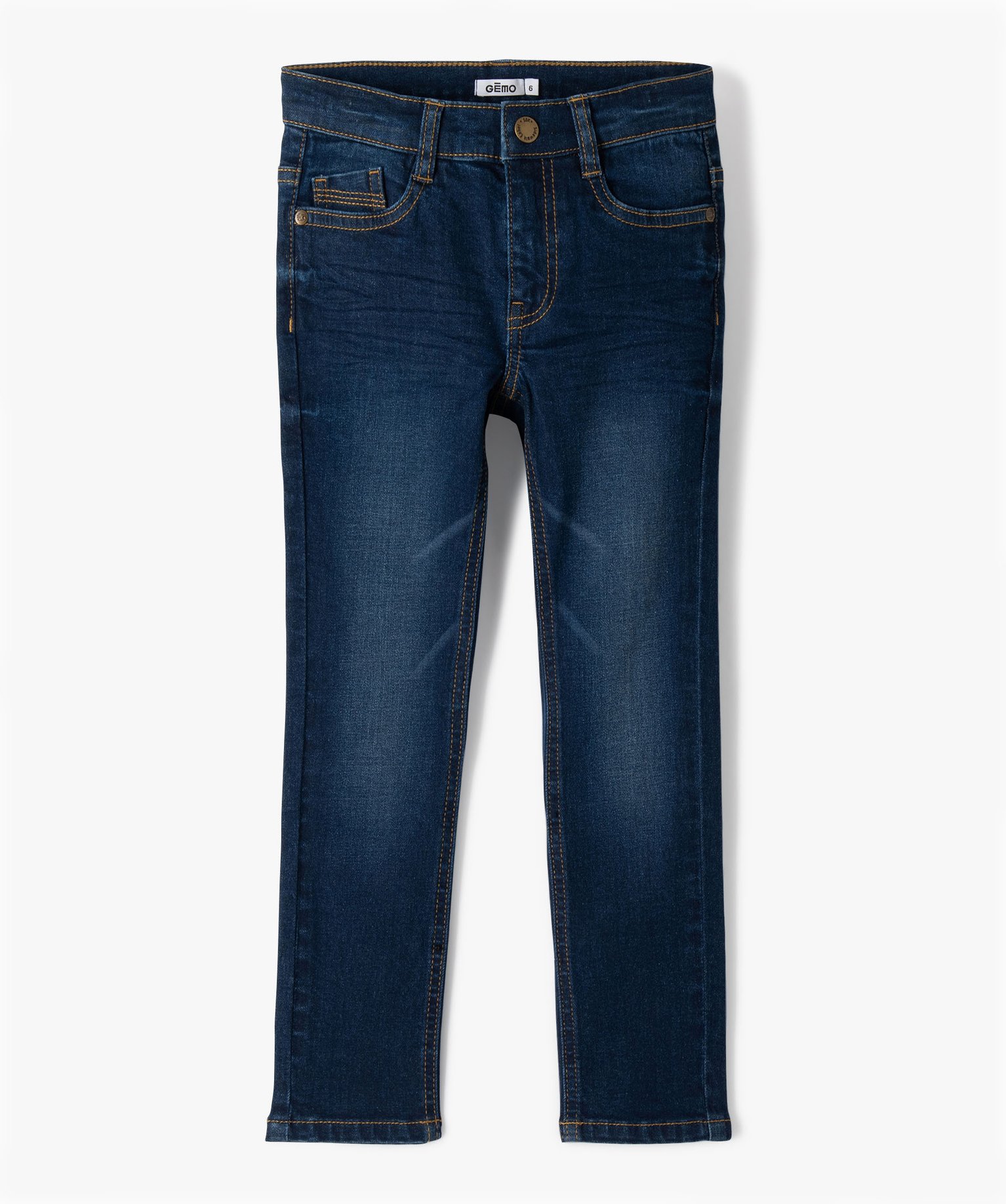 Jean Garçon coupe slim 5 poches stone | GEMO