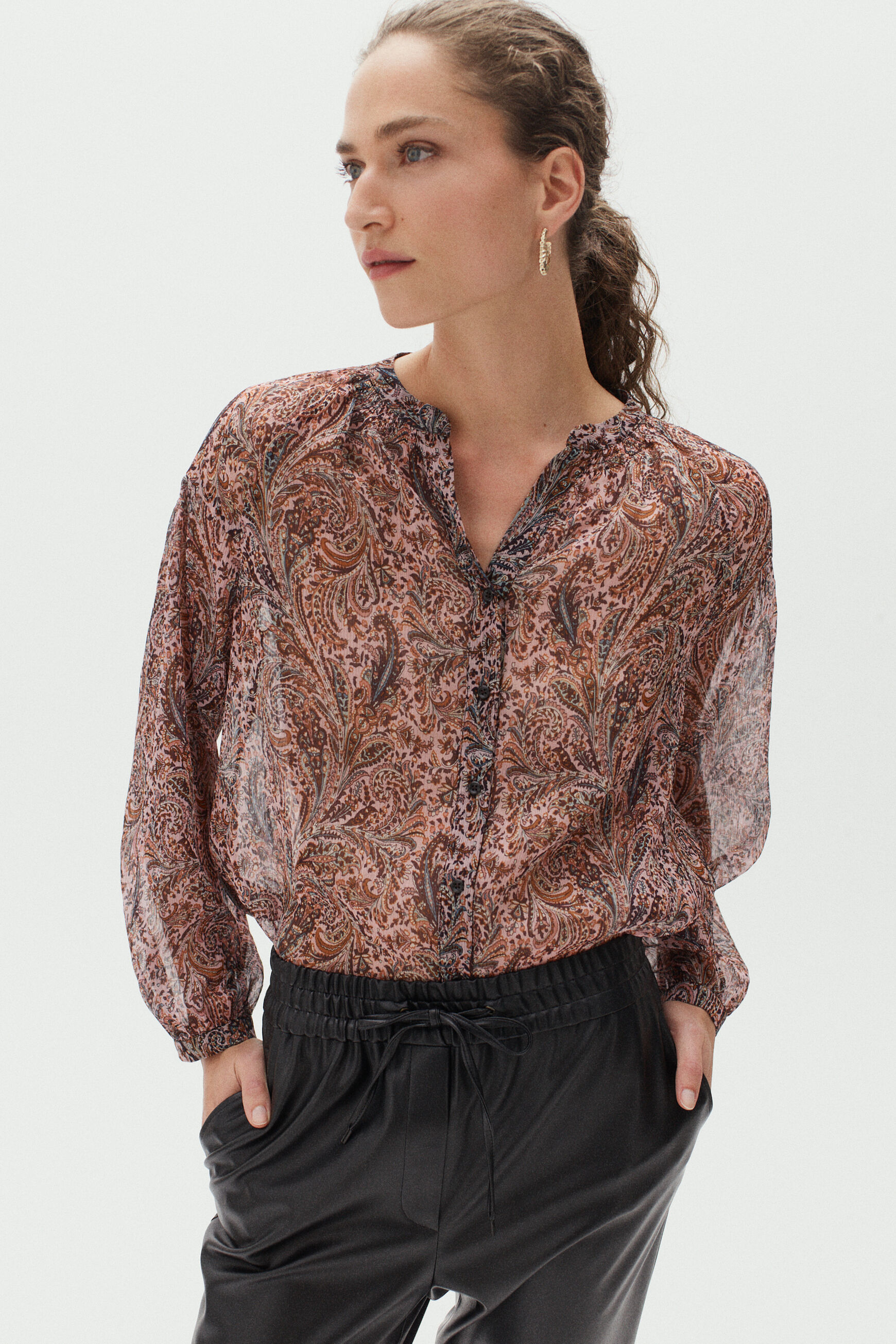 chemisier malo rose clair femme