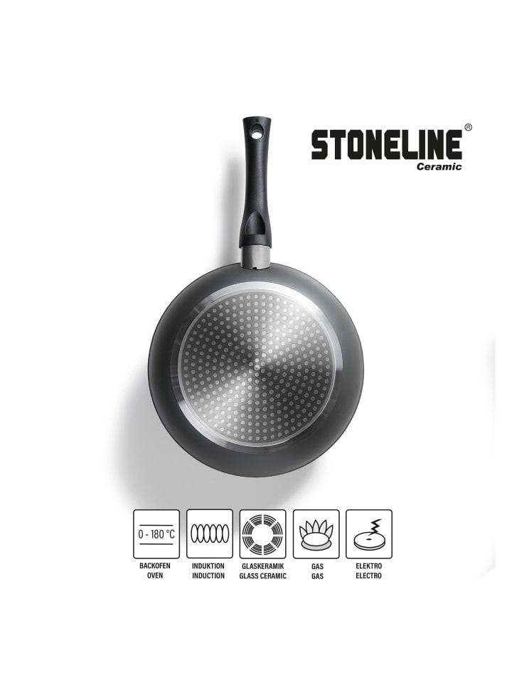 Stoneline Keramik Kochgeschirr-Set 16-teilig 18/20/24/28 | mit Deckeln in Anthrazit günstig kaufen onesize