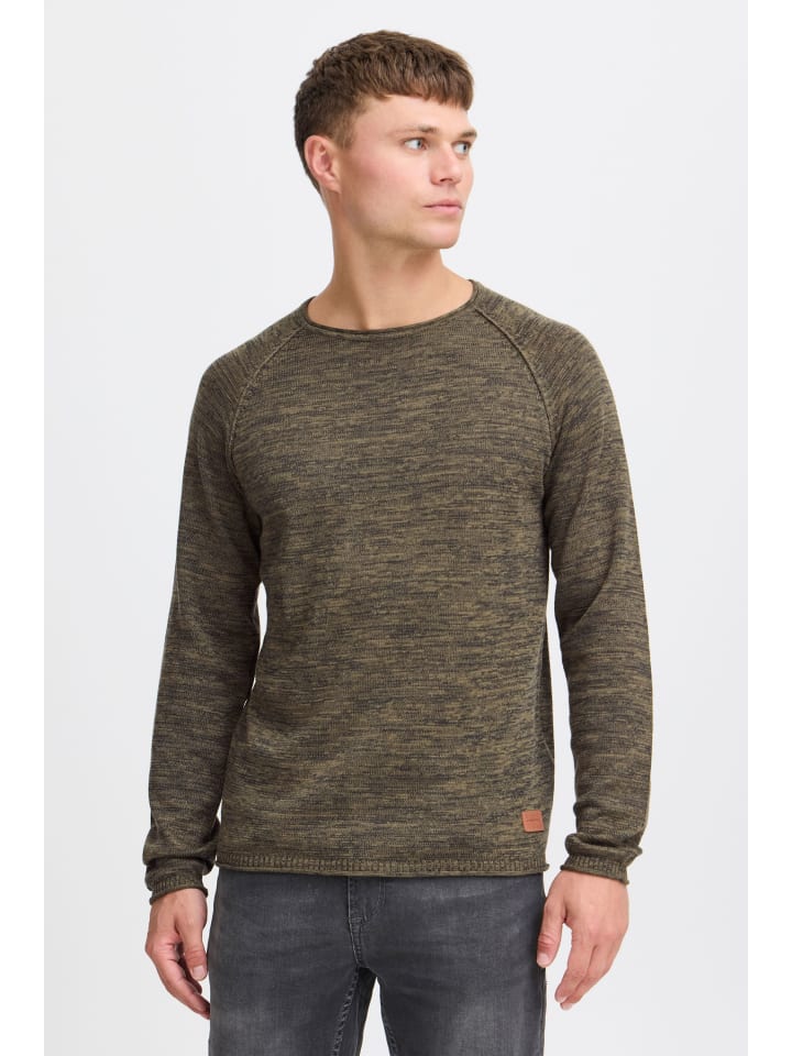 BLEND Strickpullover BHDan 20700587ME Strickpullover mit aufgerollten Säumen in Grün günstig kaufen