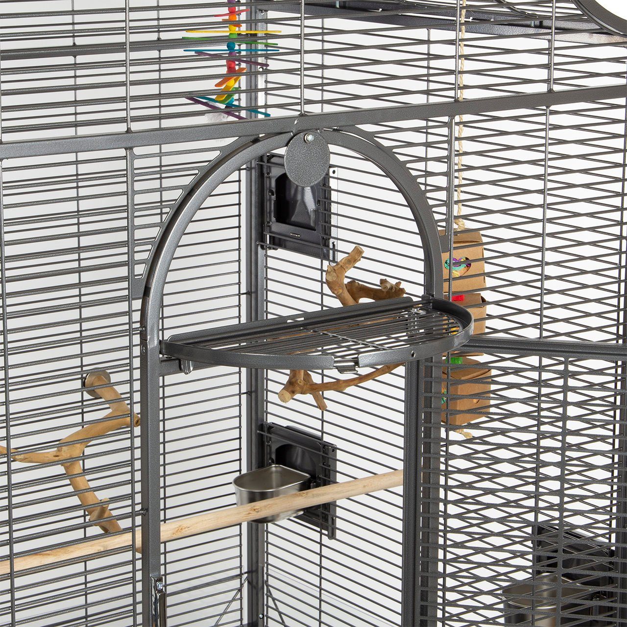 Montana Cages Vogelkäfig Madeira III - Antik, Sittichkäfig, Käfig, Voliere für Sittiche waagerechte Verdrahtung & Anflugklappe