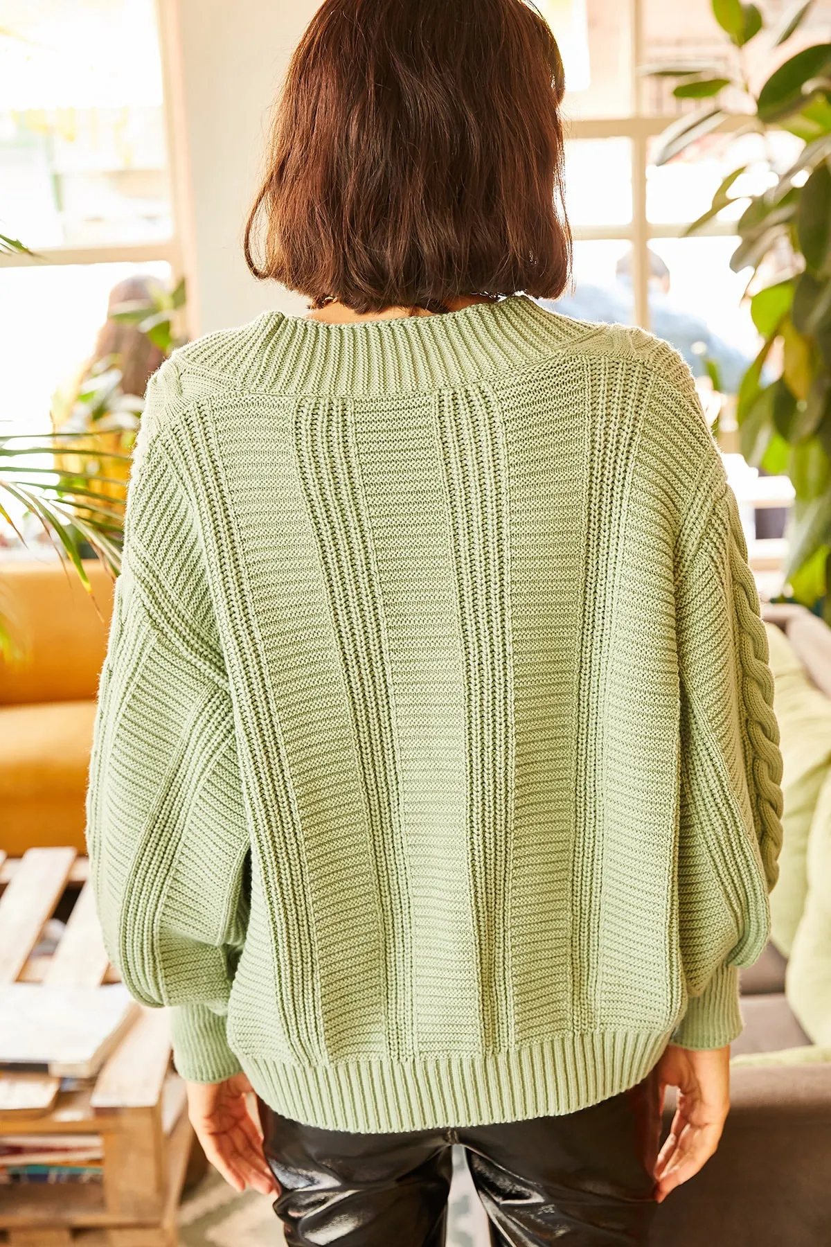 Olalook  Strickjacke - Grün - Oversized