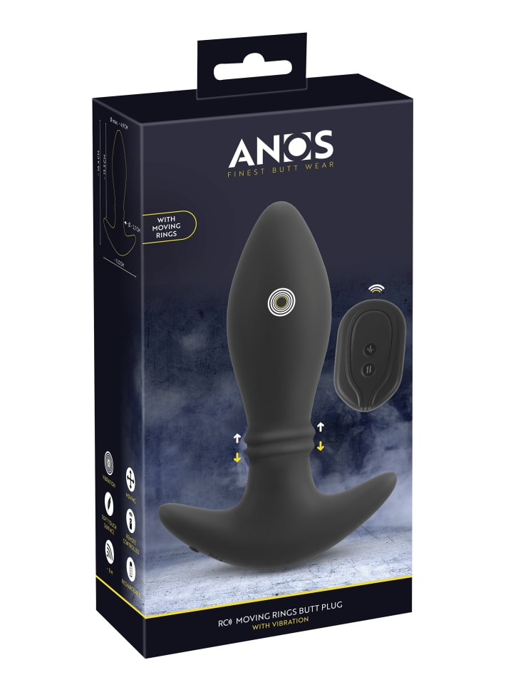 ANOS Analplug RC Moving Rings -Plug in schwarz günstig kaufen 16 cm