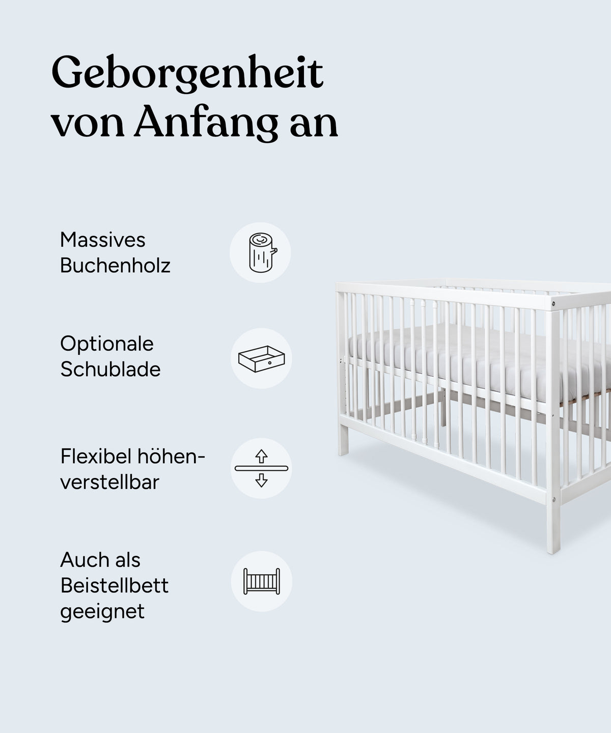 Babybett Pur Weiß