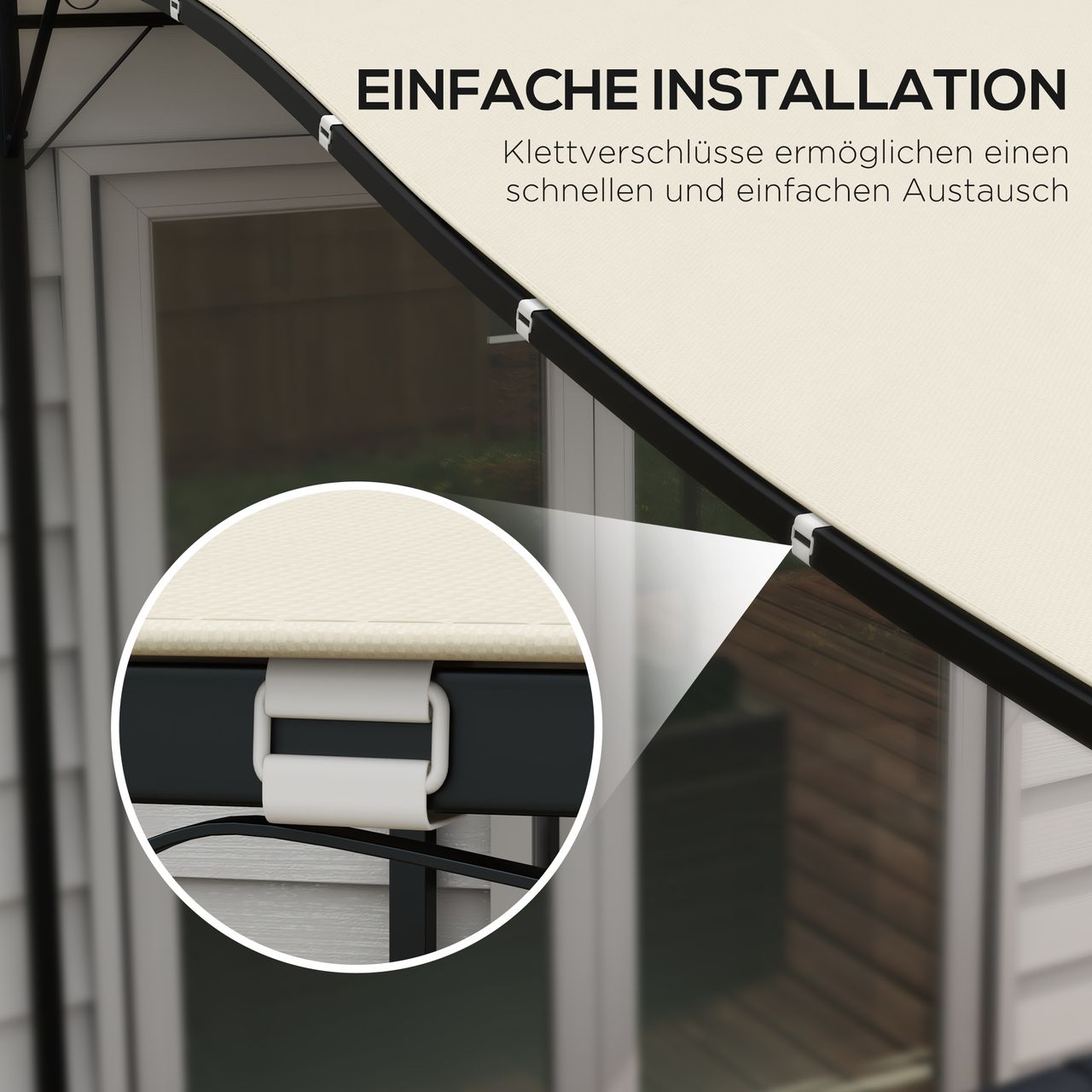 Outsunny Ersatzdach für Pergola 297x243cm Sonnensegel für 3x 2,5m Pavillon Beige