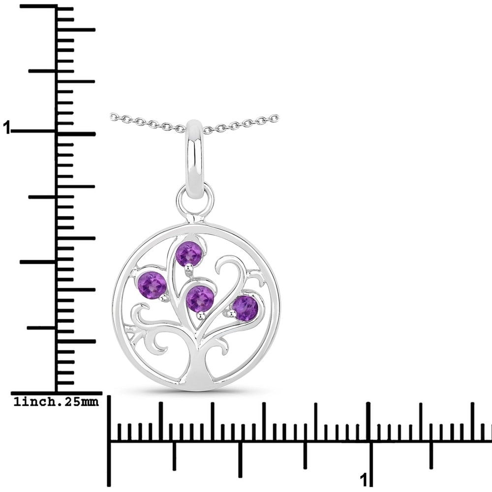 Rafaela Donata Chaîne Tree of Life Argent sterling Améthyste en Argent Bijoux