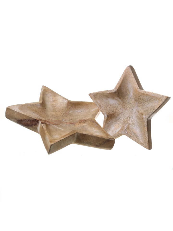 MARELIDA Dekoschale Stern Mangoholz Dekoteller L: 17cm in natur günstig kaufen onesize