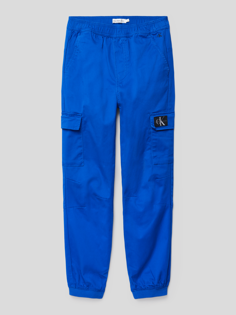 Cargohose mit Label-Details Modell 'CARGO PANTS' in royalblau