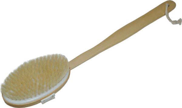 Fantasia Badebürste - Holz, Naturborste abnehmbarer Stiel, 42 cm Massagebürste