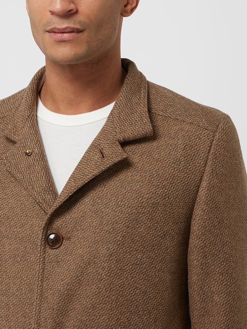 Kurzmantel aus Wollmischung Modell 'Richmond' in mittelbraun