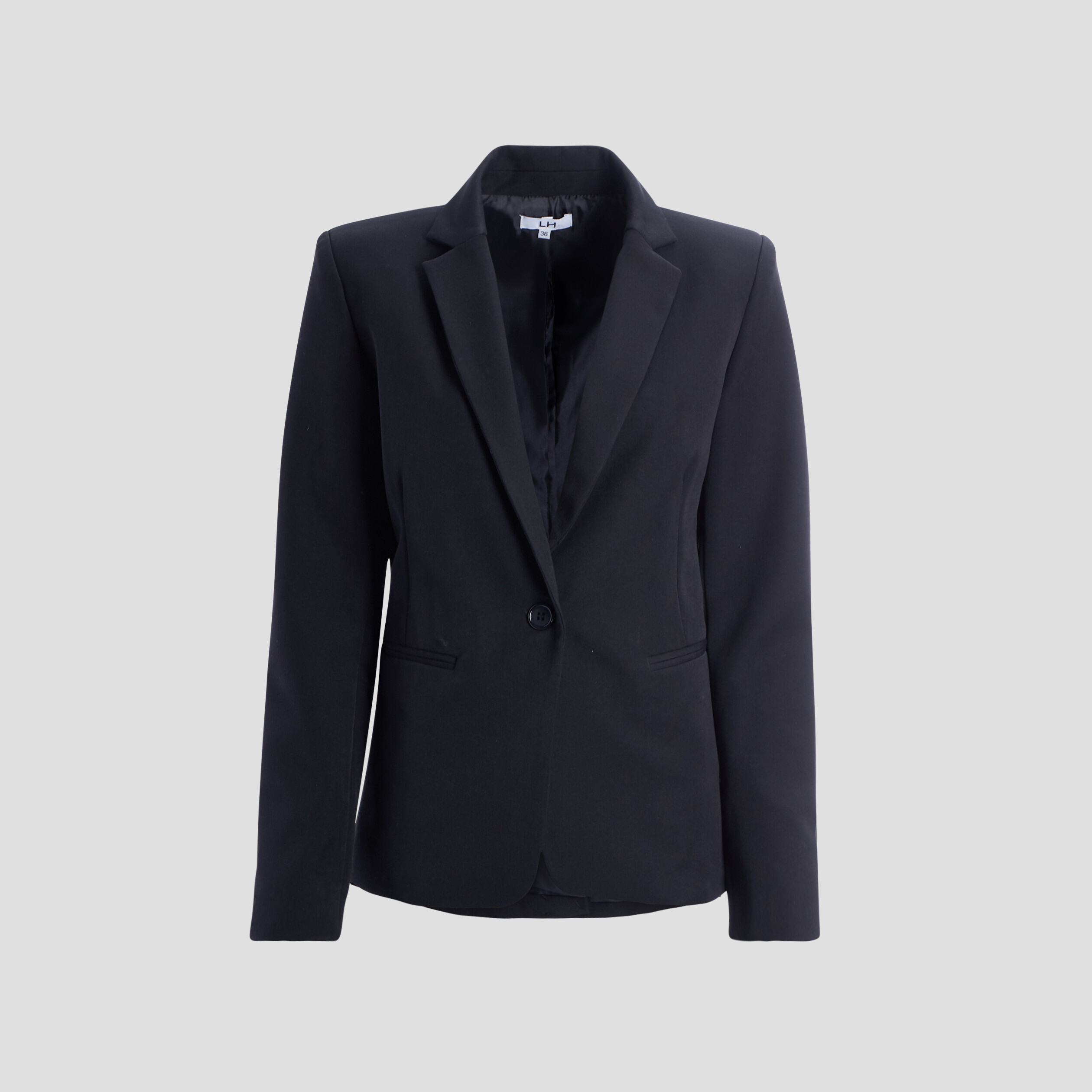 Veste droite boutonnée noir femme | La Halle