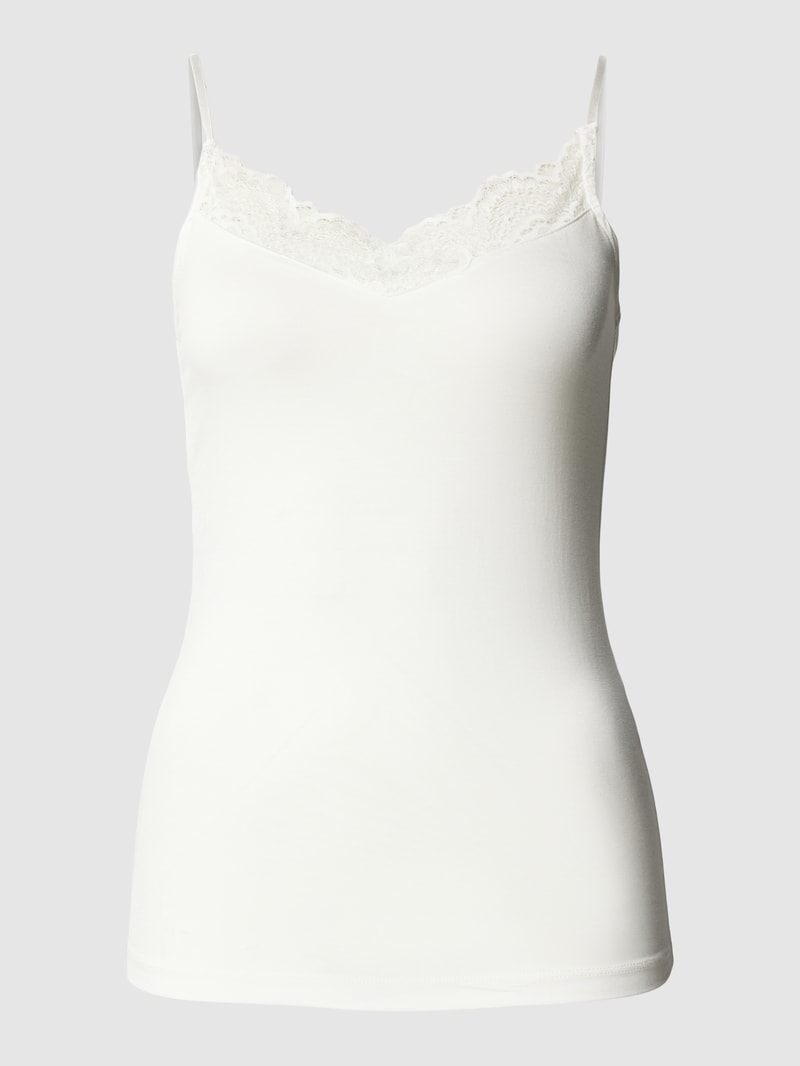 Trägertop mit Spitzenbesatz Modell 'MARICA' in offwhite