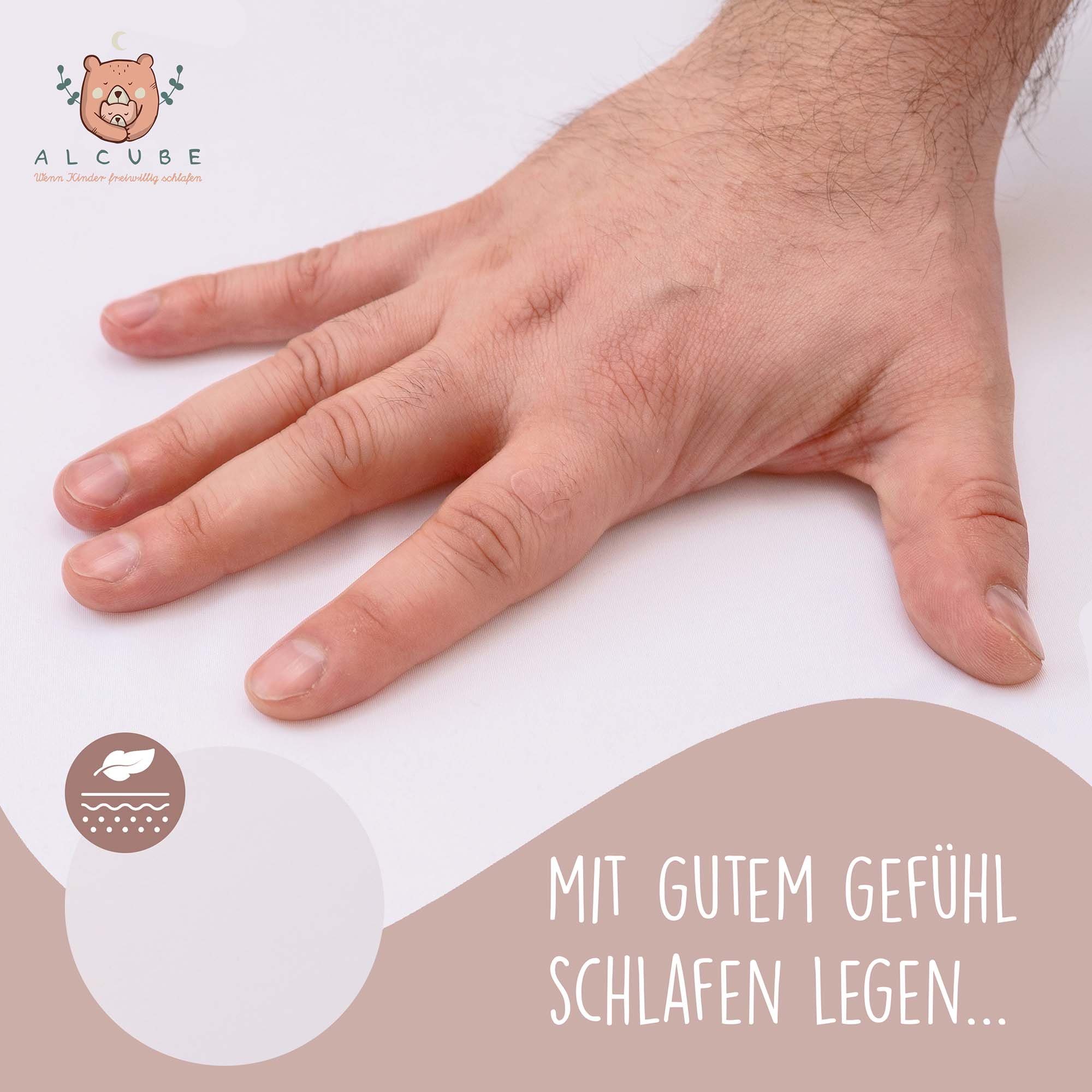 Kindermatratze EASY, Alcube, 6 cm hoch, Babymatratze 60x120 aus Schaumstoff mit waschbarem Bezug, bei 60°C für Babybett oder Gitterbett, kombinierbar mit Spannbettlaken, oder Matratzenschoner 120x60