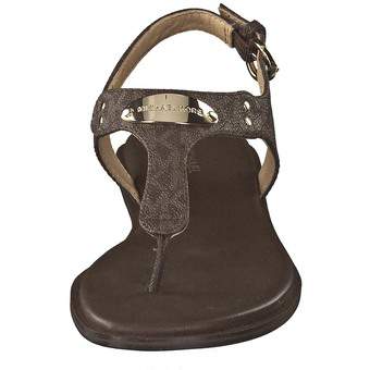 Michael Kors MK Plate Thong Sandale in braun