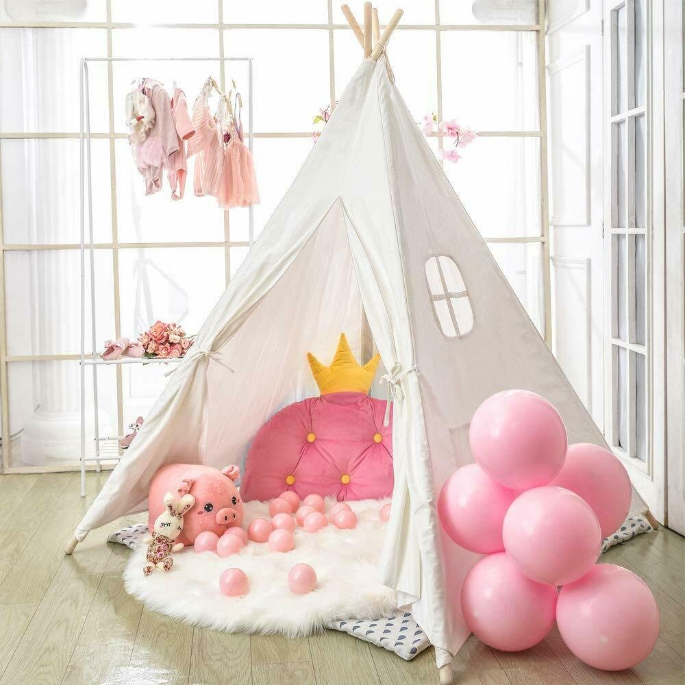 YOLEO Tipi-Zelt Spielzelt Kinderzelt für Kinderzimmer Babyzelt 120x120x130cm, Personen: 2