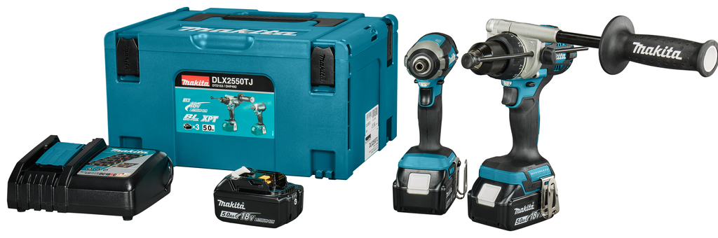 Makita DLX2550TJ LXT 18V Combiset 2 mașini 3x 5.0 Ah acumulator cu scară în Mbox