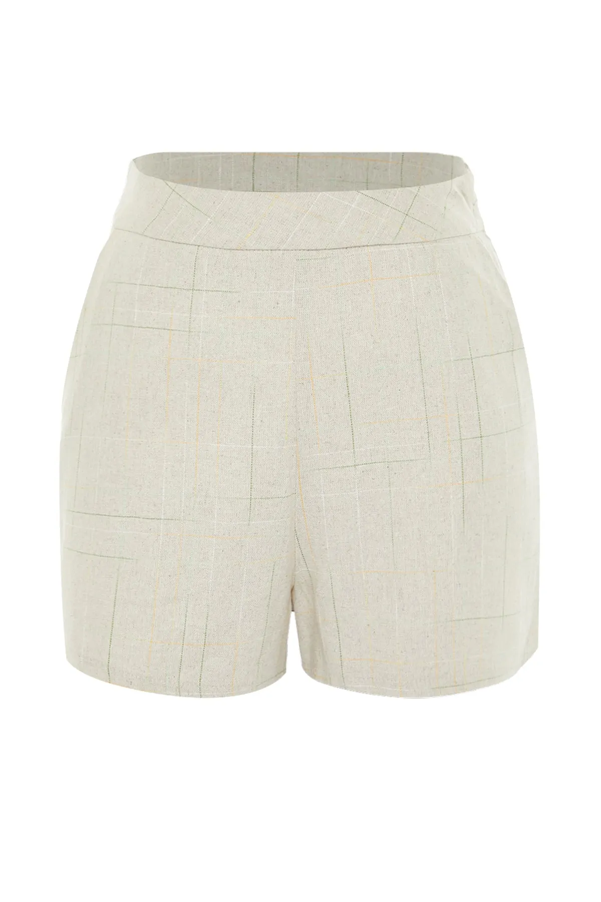 Trendyol Collection  Strandshorts mit Leinenstruktur in Ecru TBESS21SR0058
