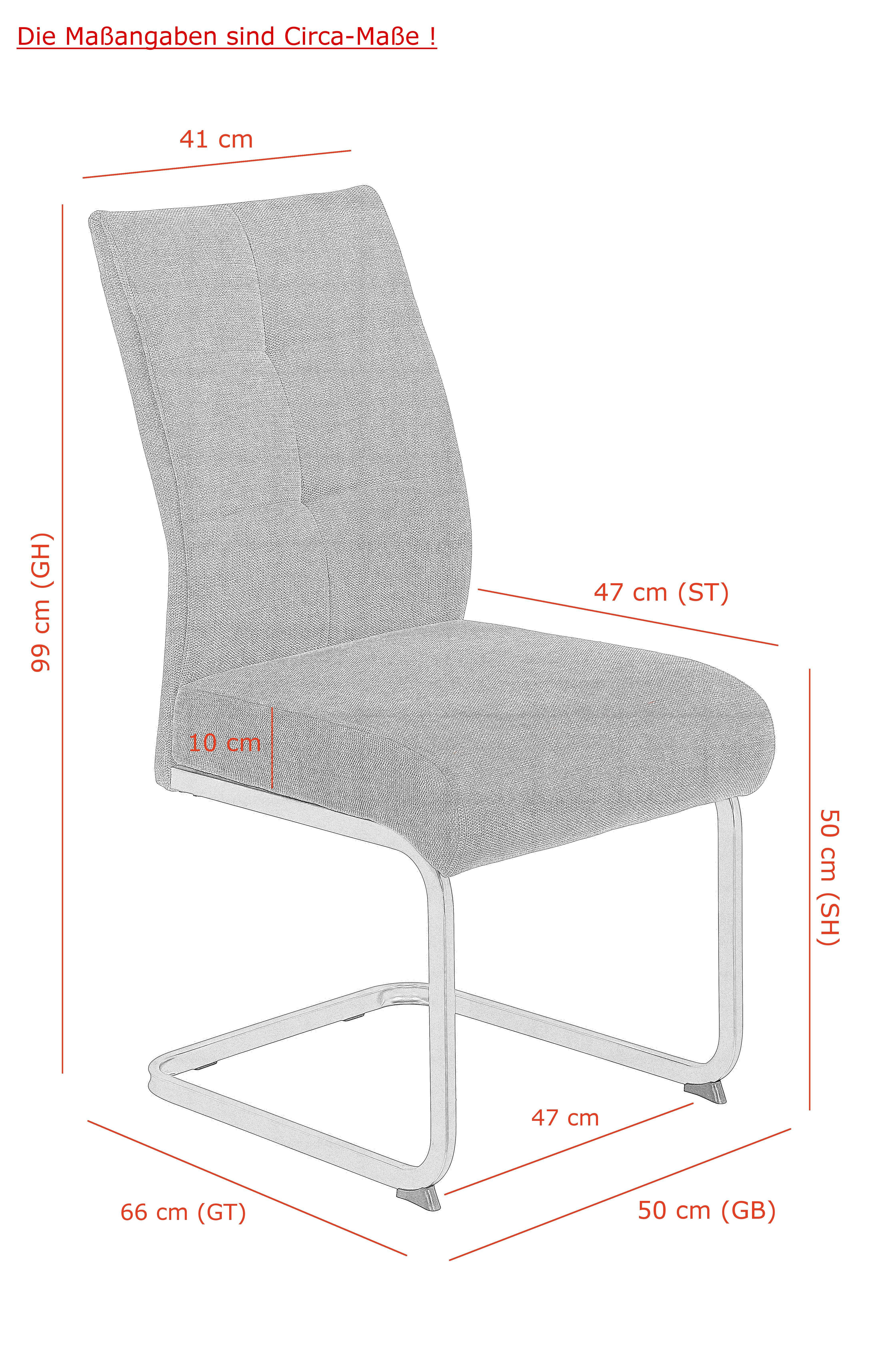 HELA Freischwinger Ines (Set, 2 St), bequeme Sitzbreite und Federkern Polsterung