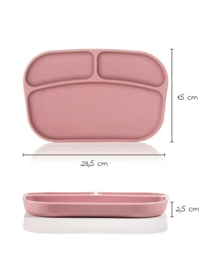 MiaMia Esslern-Teller aus Silikon - Rose in rosa günstig kaufen onesize