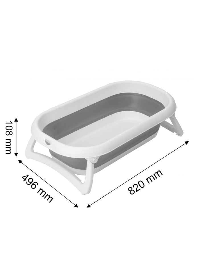 Rotho Babydesign Platzsparende Babywanne mit hitzeempfindlichem Stöpsel in stone grey günstig kaufen onesize