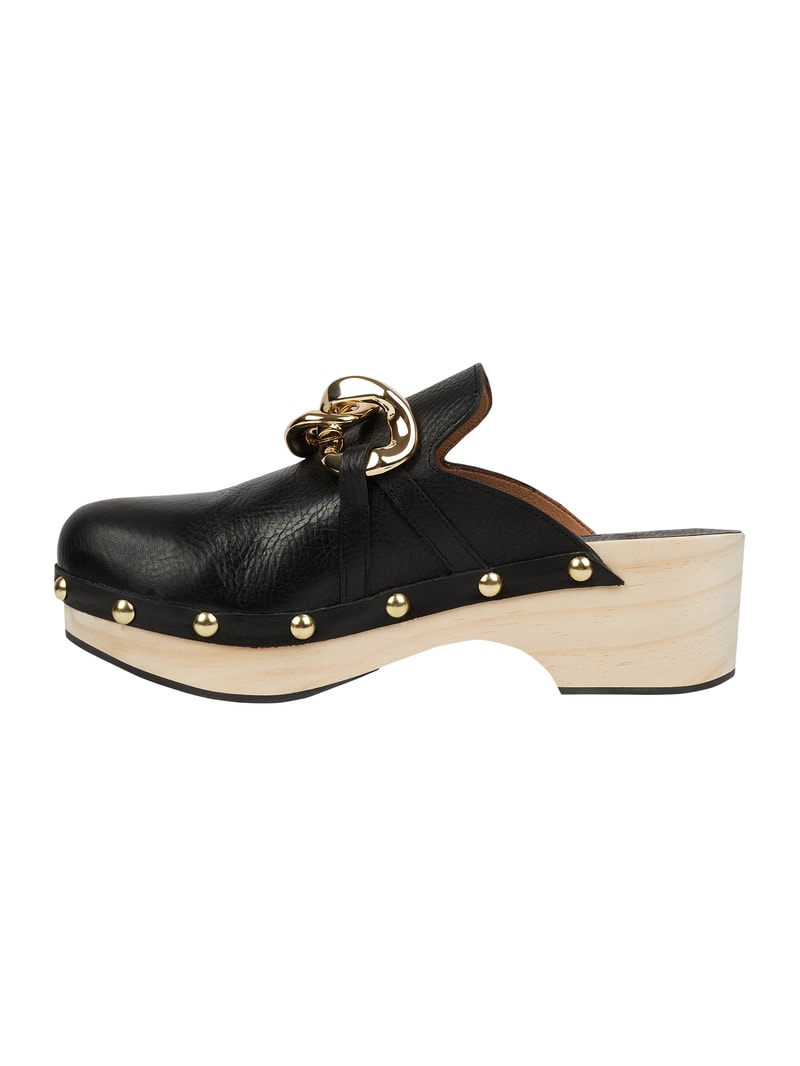Clogs aus Leder in schwarz
