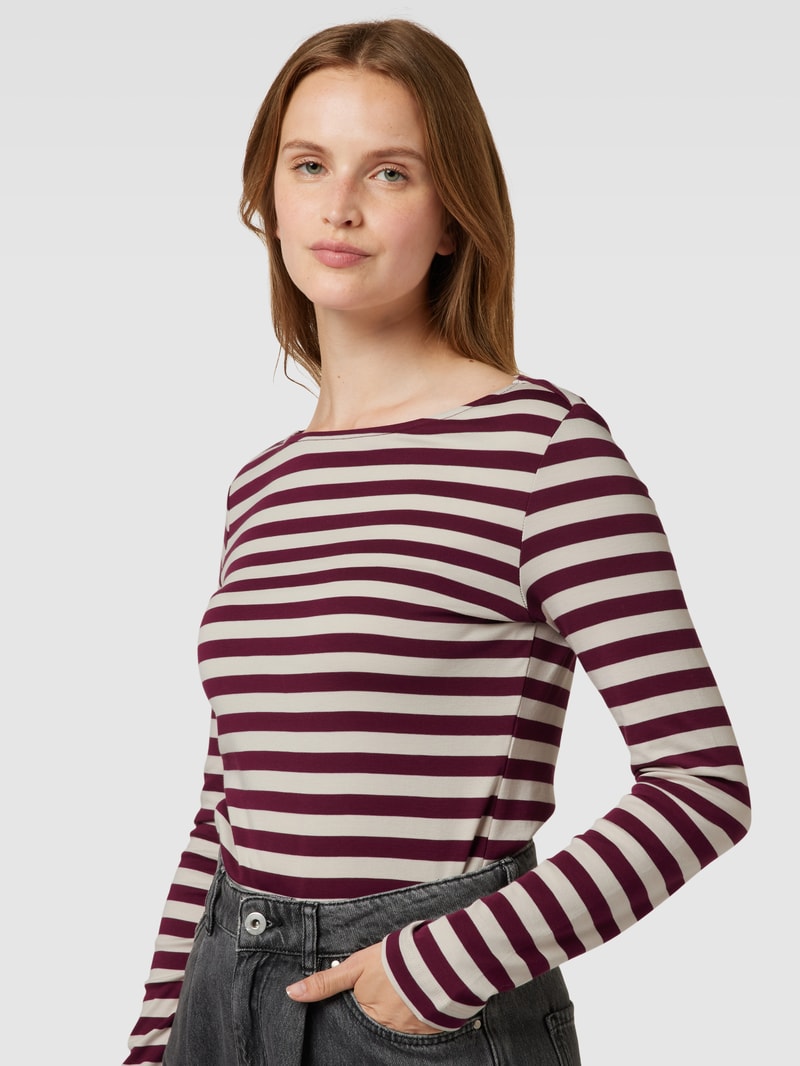 Longsleeve mit Streifenmuster in bordeaux rot