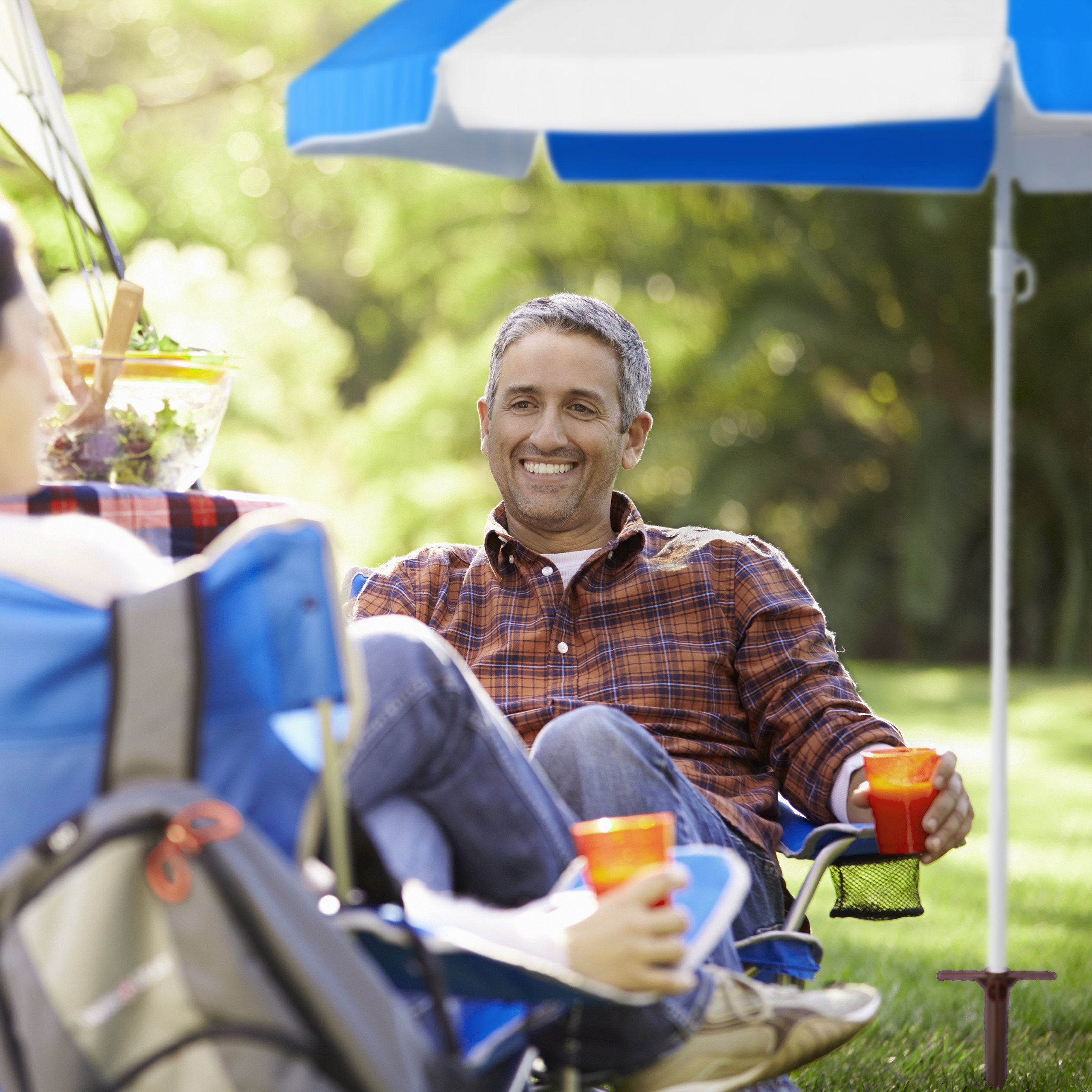 relaxdays Schirmhalter Bodenhülse für Sonnenschirm braun