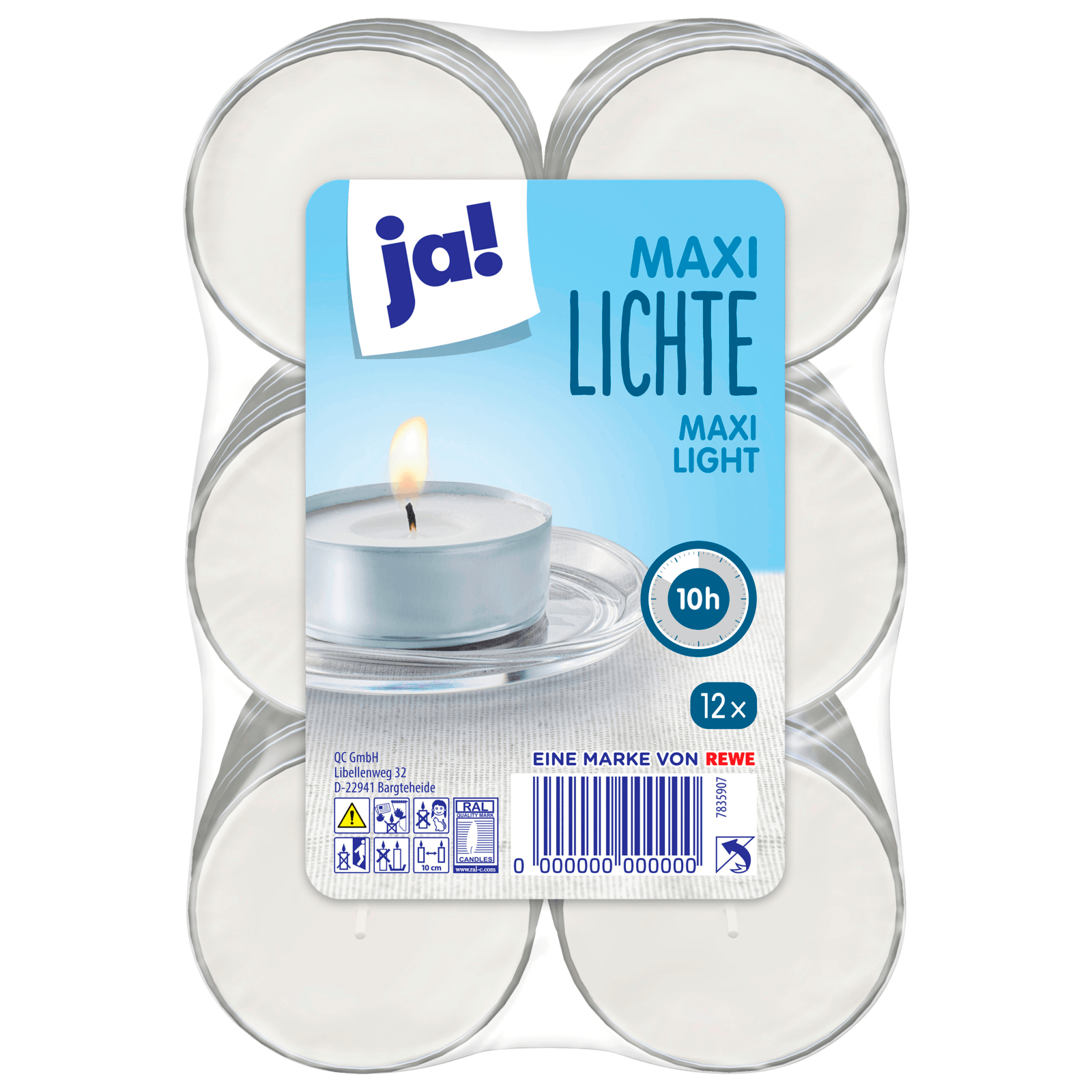 ja! Maxi Teelichter 12 Stück