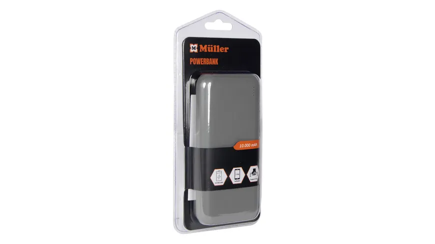 Powerbank, 10.000 MAH Grau
