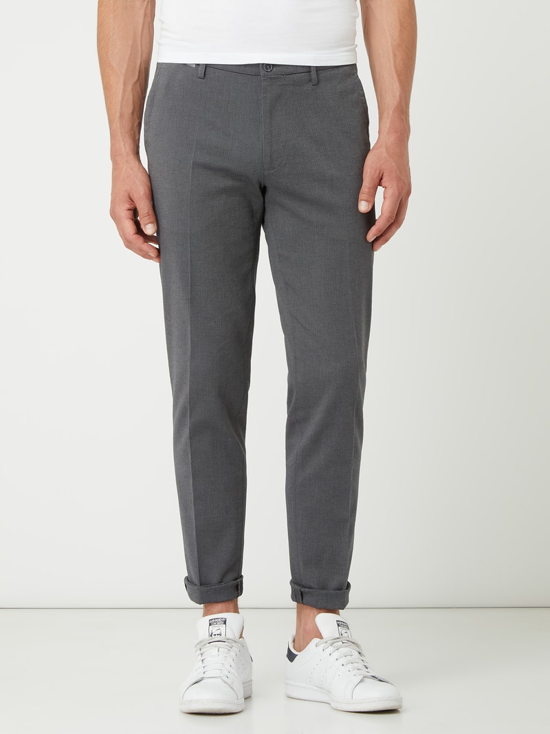 Slim Fit Stoffhose mit Stretch-Anteil Modell 'CiBrody' in dunkelgrau meliert