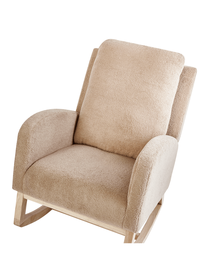 Beliani Schaukelsessel ALSTA in Beige/Braun - (W) 68 x (H) 100 x (L) 100 cm günstig kaufen onesize
