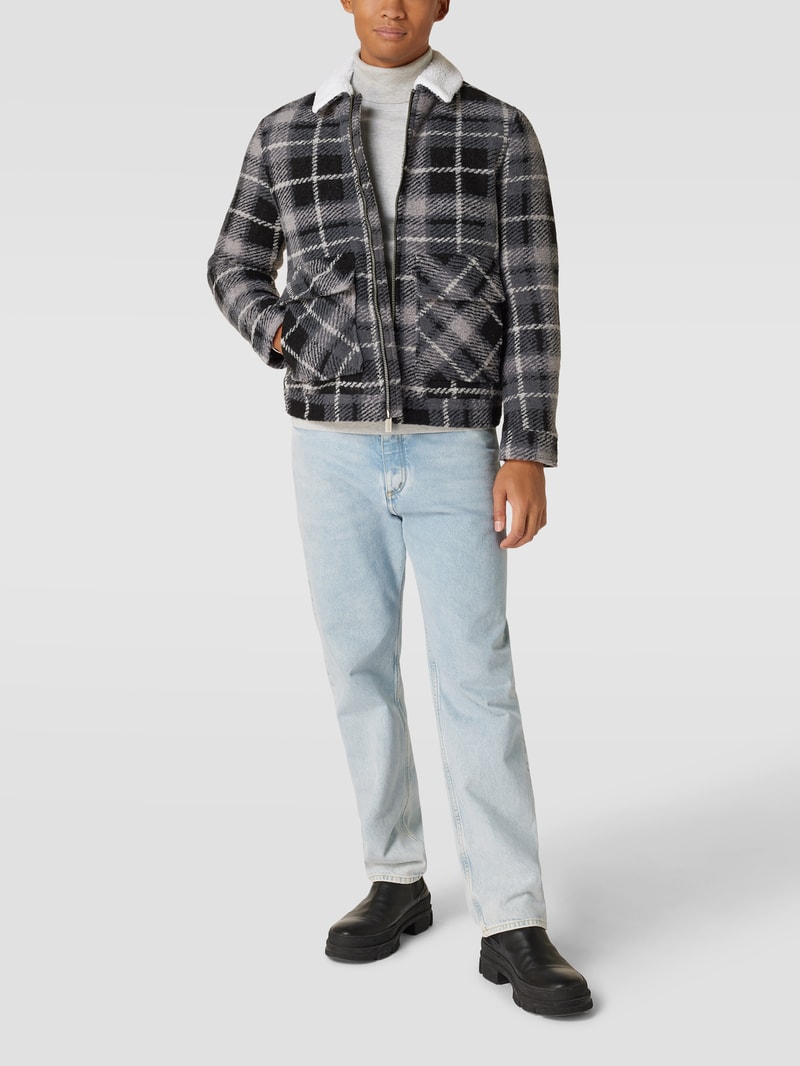 Hemdjacke mit Karomuster in anthrazit
