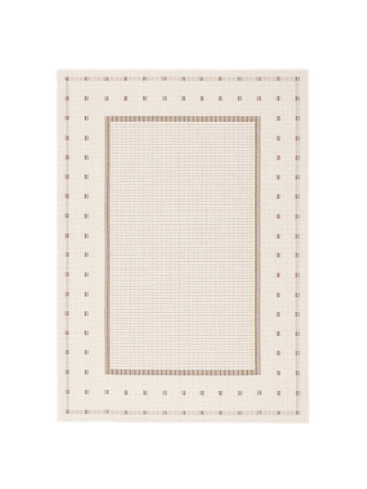 Pergamon In & Outdoor Teppich Flachgewebe Campus Bordüre in Beige günstig kaufen 80 x 150cm