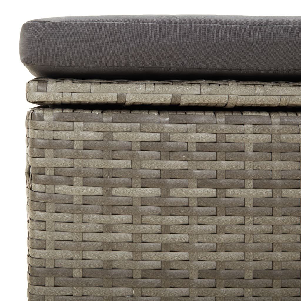 vidaXL Loungesofa 3-tlg. Garten-Lounge-Set mit Kissen Grau Poly Rattan, 1 Teile