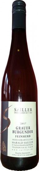 2017 Grauer Burgunder feinherb - Weingut-Destillerie Harald Sailler