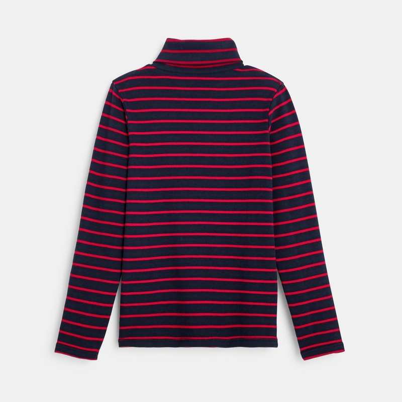 T-shirt col roulé rouge garçon