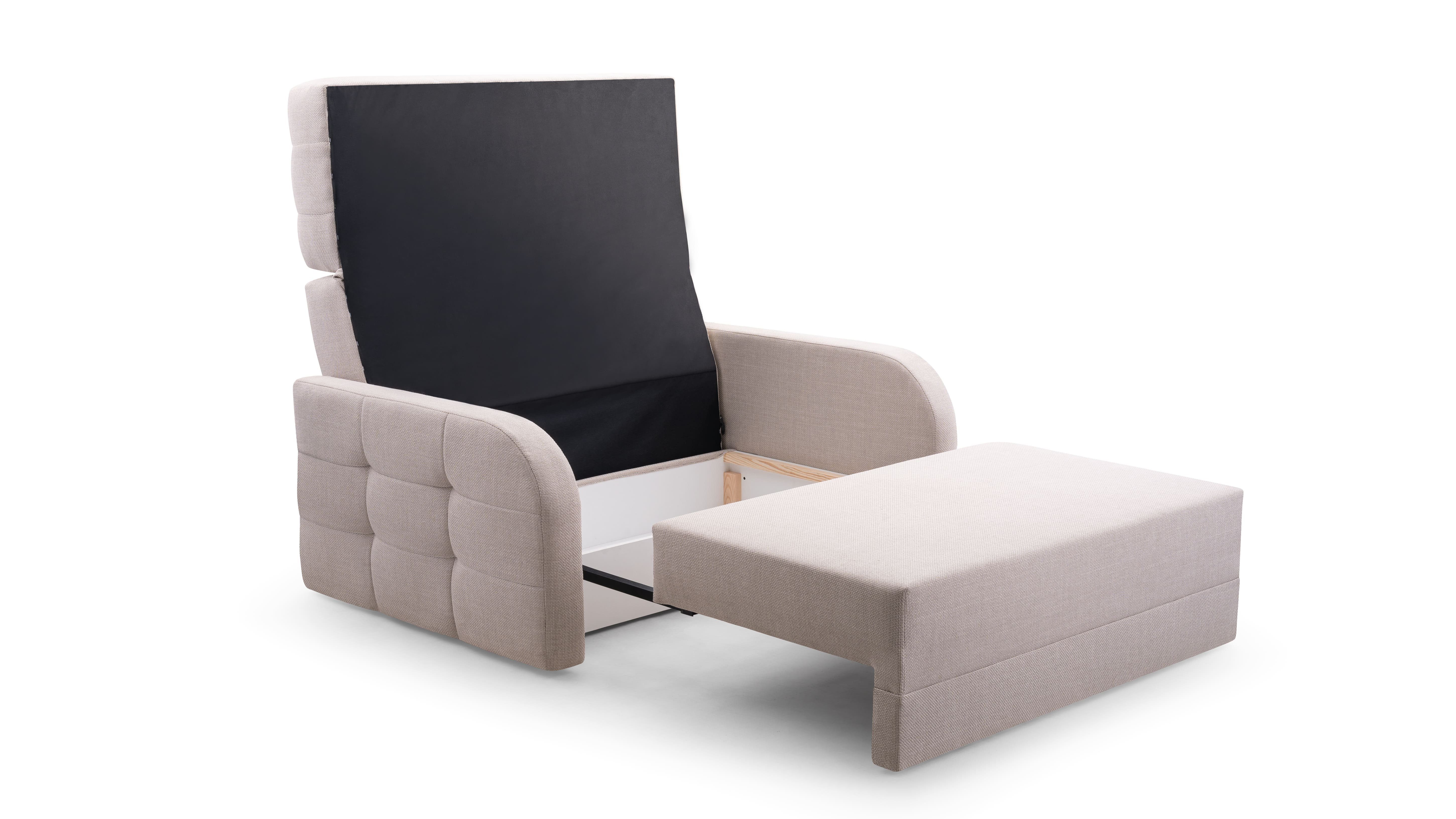 MOEBLO Kindersofa Porto 120, Schlafsessel Sofa Sessel, mit Schlaffunktion, mit Bettkasten