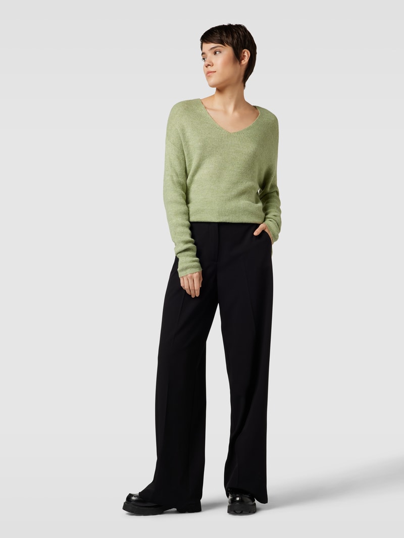 Strickpullover mit Strukturmuster Modell 'CREWLEFILE' in schilf