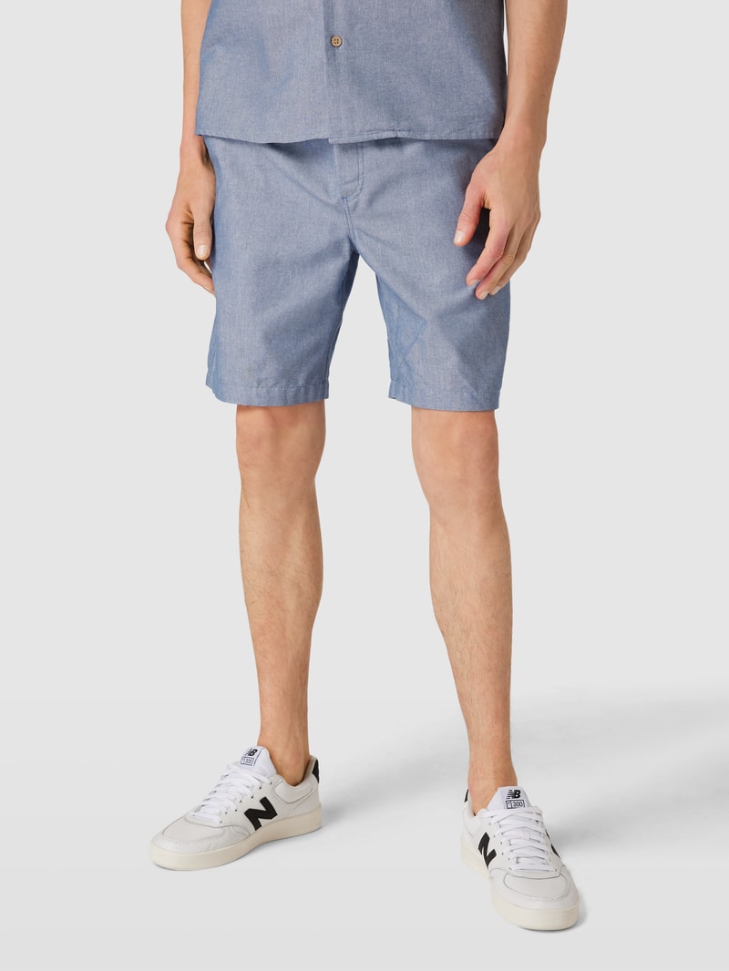 Shorts mit elastischem Bund Modell 'JAMES' in rauchblau