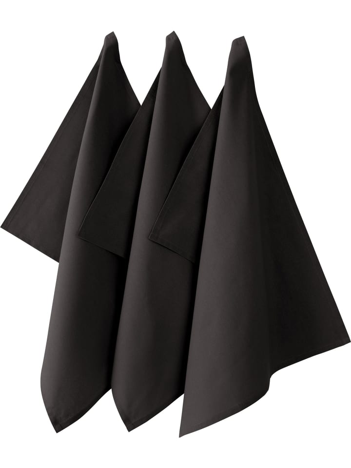 REDBEST Baumwolle Geschirrtuch 3er-Pack Seattle in anthrazit günstig kaufen 50 x 70 cm