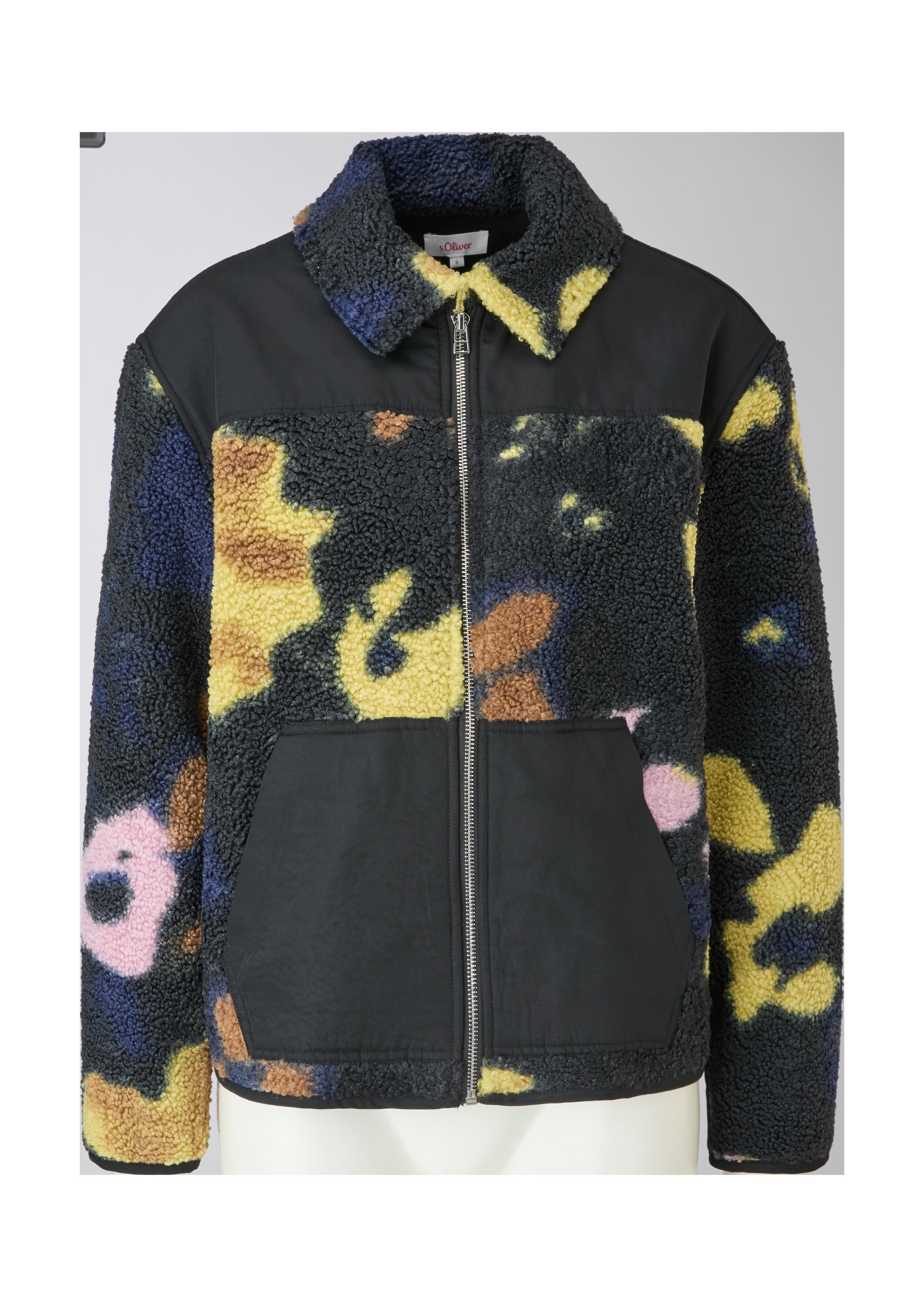 Teddyfell-Jacke mit Allover-Print  2121339-99A4