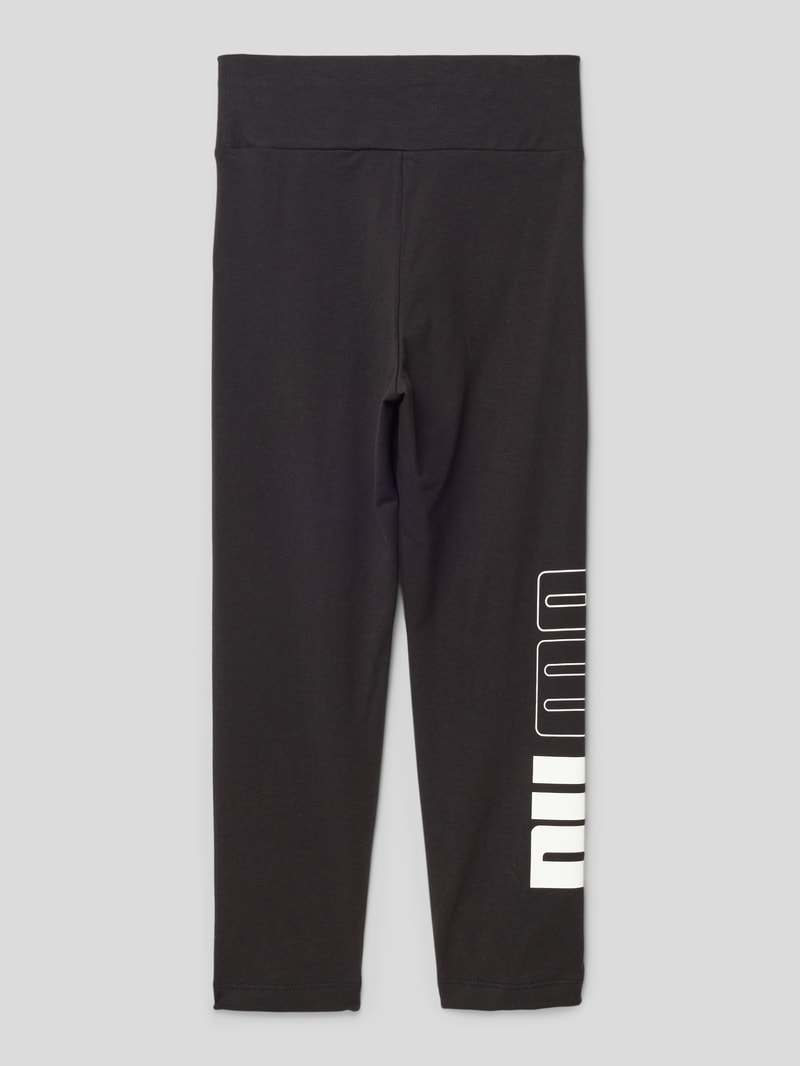 Leggings mit Label-Print in schwarz