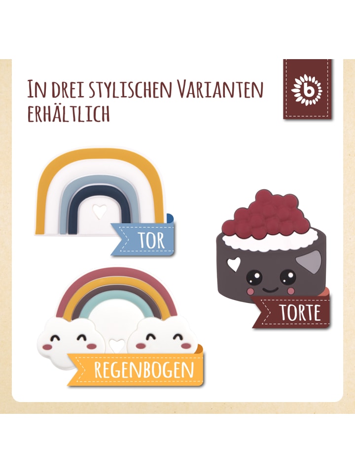 Bieco Spielwaren Beißring Silikon Torte - ab Geburt in Braun günstig kaufen onesize
