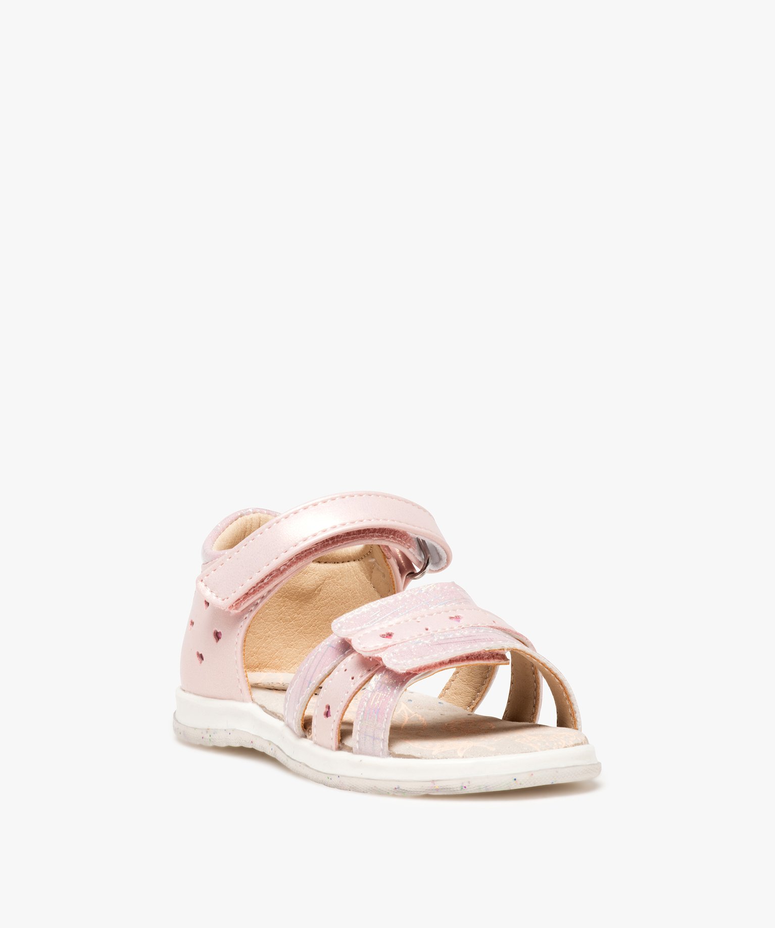 Sandales bébé fille avec brides scintillantes et motifs co... rose | GEMO