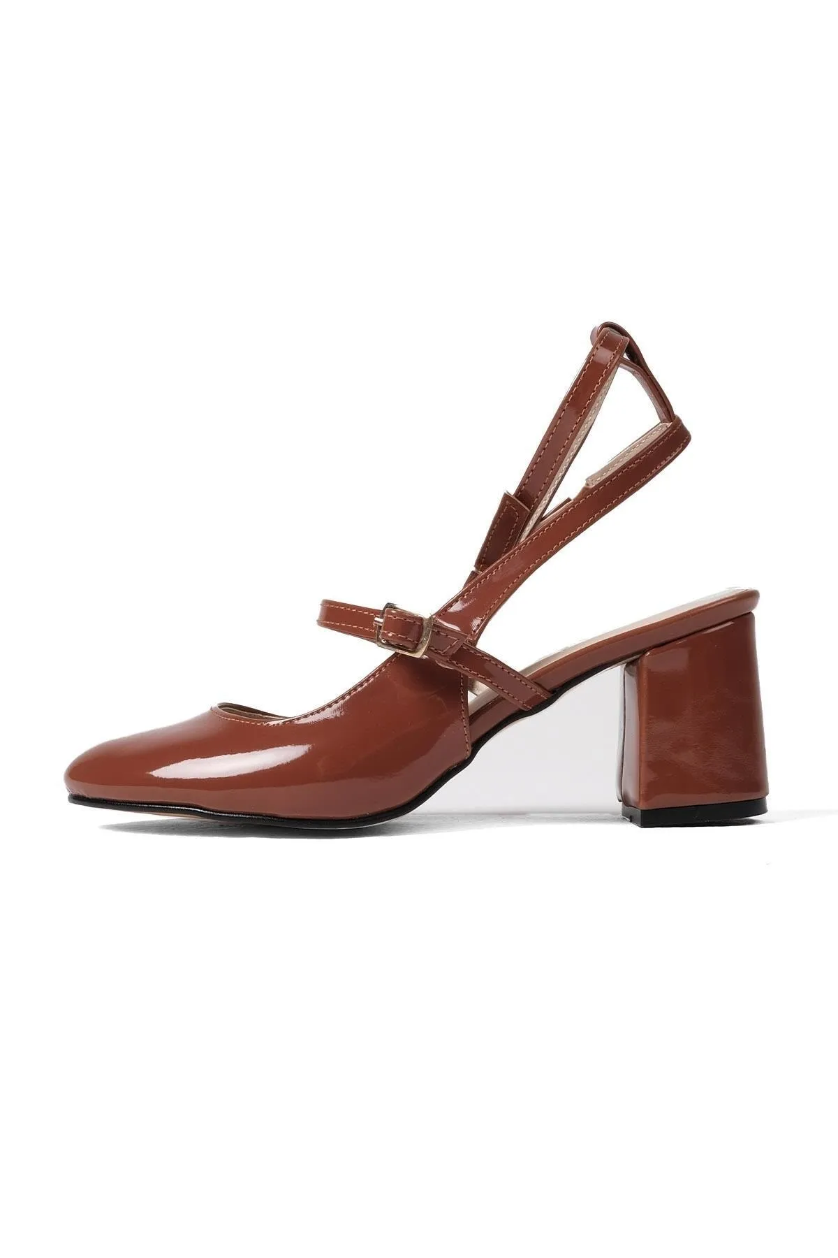 Mio Gusto  Inessa Tan Color Damen-Schuhe mit offenem Rücken und Absatz