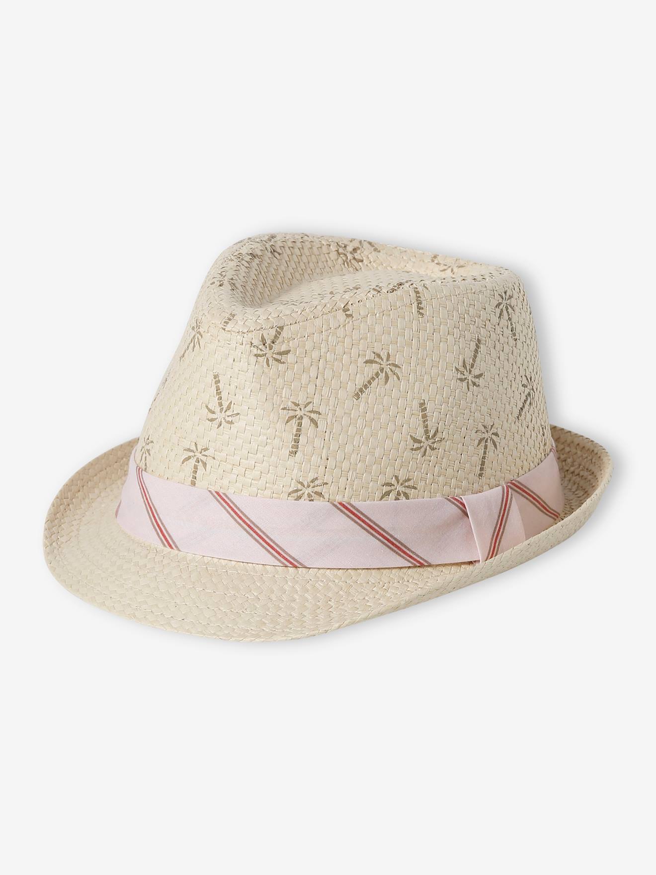 Vertbaudet Jungen Baby Strohhut mit Hutband - beige