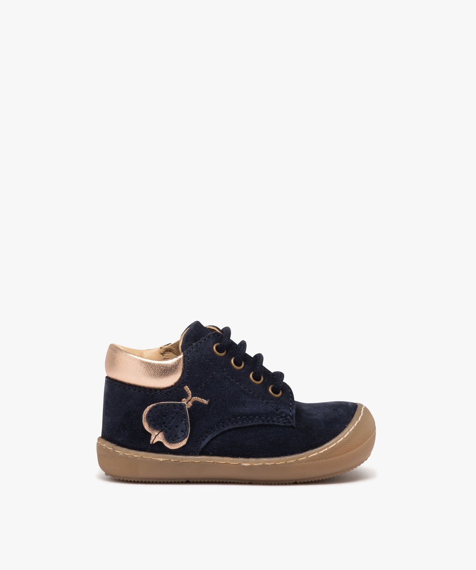 Chaussures premiers pas bébé fille en cuir uni suédé ave... marine | GEMO