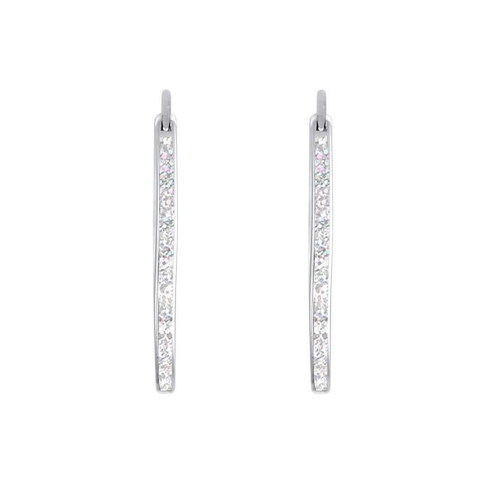 Elli Elli Boucles d'Oreilles Scintillement Hoops Boucles d'Oreilles Femme (925/1000) A Boucles d'oreilles