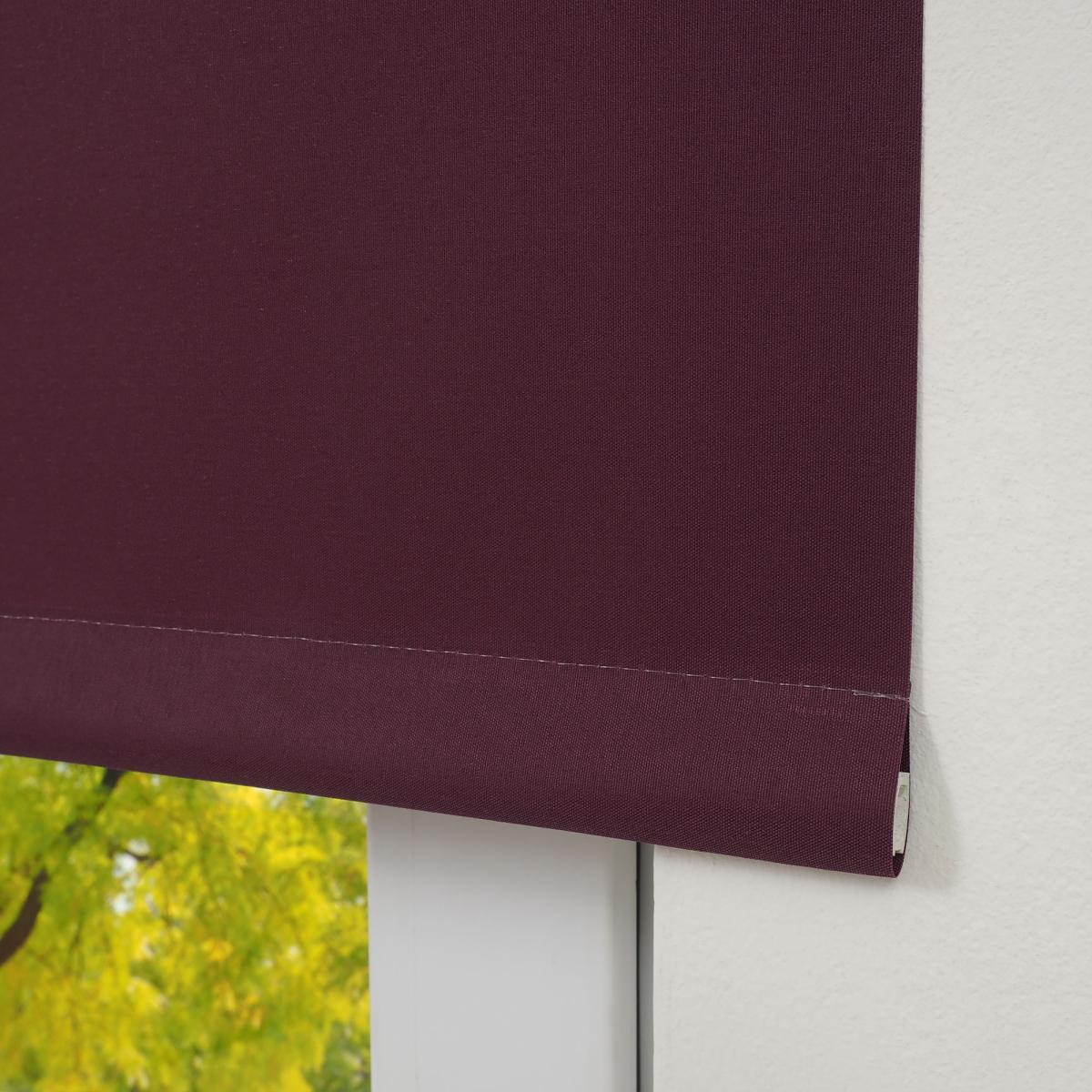 Bella Casa Mittelzugrollo Uni, lichtdurchlässig, 92 x 180 cm brombeer