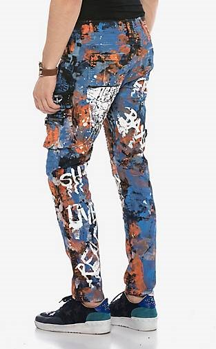 Cipo & Baxx Jeans mit Farbspritzer-Details